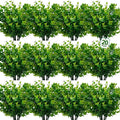 TURNMEON 20 Bundles Artificial Greenery Plants Outdoor Spring Summer Decor, UV Resistant Fake Plants Boxwood Shrubs Grass,Faux Eucalyptus Flowers for Farmhouse Gardens Home Patio Indoor Outdoor(Green)