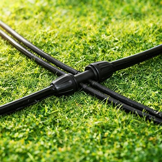 MIXC 80% Water-Saving Soaker Hose – 1/4" x 100 Ft Drip Irrigation Tubing for Garden, Lawn, Flower Beds & Vegetable Rows, with 1/4" Drip Fittings Included