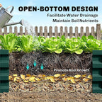 Outsunny Galvanized Raised Garden Bed, 4' x 2' x 1' Metal Planter Box, for Growing Vegetables, Flowers, Herbs, Succulents, Green