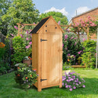 VINGLI Outdoor Wooden Storage Shed, Garden Shed Outside Tool Cabinet with Safety Latch, Patio Storage Organizer