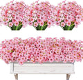 AmyHomie 20 Bundles Artificial Flowers for Outdoor Outside Spring Summer Decoration UV Resistant Faux Flowers No Fade Fake Plastic Plants Garden Porch Window Box Decorating (Pink)