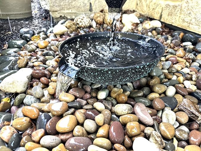 U-nitt 12" Spill Bowl Downspout Catch Basin for Rain Chain Anchoring & Stake | Rainwater Collection for Roof |Gutter Catch Basin | Good for Water Fountain & Birdbath | Patina | Handles Heavy Rain