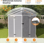 UDPATIO Storage Shed 8 x 10 FT, Resin Sheds & Outdoor Storage with Floor Large Clearance Outdoors Plastic Garden Tool Shed Tuff Outside Cottage Shed with Lockable Door for Bike, Garbage Gray White