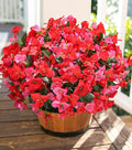 Artificial Flowers for Outdoors Outside Spring Summer Decor, 4 Bundles Silk Bougainvillea Fake Plants Faux Outdoor Flowers for Planters UV Resistant Realistic for Porch Window Garden Home, RedHotpink