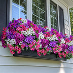 Artificial Flowers Outdoor Shrubs - 16 Bundles Fake Plants UV Resistant No Fade Faux Plastic Greenery Home Garden Porch Patio Decoration (1, Multi 16-4)