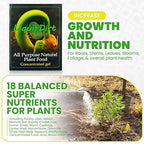 Naturally Organic Plant Food Fertilizer for Indoor Houseplants, Rare Aroids, Flowers, Gardens, Vegetables, Herbs - All Purpose NPK with 18 Vitamins, Micro-Fungi & Bio-Organisms