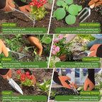 22Pcs Gardening Tools Set for Women Heavy Duty Garden Hand Tool Kit Gardener Gifts for Beginner Gardening Accessories with Tote Bag/Shovel/Repotting Mat/Plant Labels/Gloves-Black