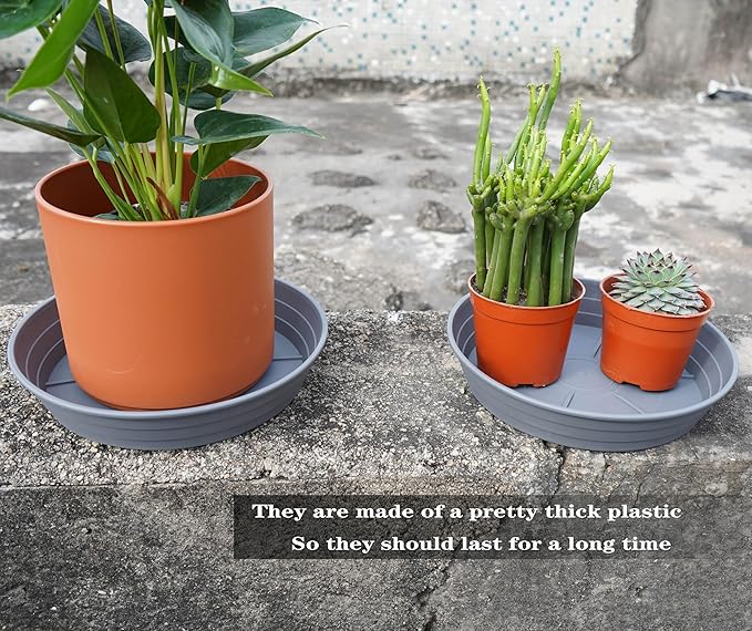 LWALRS Plant Saucer 14 Inch 4 Pack 6 8 10 12 14 16 18 20 25, Plastic Plant Trays for Pots，Extra-Deep Plant Water Dray Tray, Bird Bath Bowl, Heavy Flower Plant Saucers Indoors and Outdoor No Holes