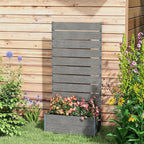 Outsunny Raised Garden Bed with Trellis for Climbing Plants, Planter Box with Self Draining Gap, Freestanding Trellis Planter for Outdoor, Patio, Deck, 28.25" x 15" x 59", Gray