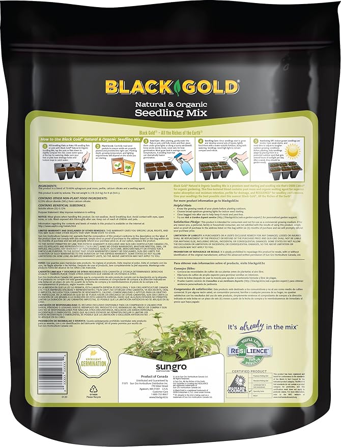 Black Gold Seedling Mix 8qt