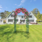 Arbuxzuy 102in Steel Garden Arch Arbor Trellis for Climbing Plants Outdoor,Yard,Wide Sturdy Durable Garden Arch for Lawn,8.5ft Climbing Plants Decorative Wire Lattice,Outdoor Wedding Arch(Green)