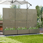 Casaphoria Metal Raised Garden Bed with Trellis and Wheels, 72"x35"x16" Planter Box for Climbing Plants, Vegetables & Vines, Features Drainage Holes and Privacy Screen, Green-Louvered