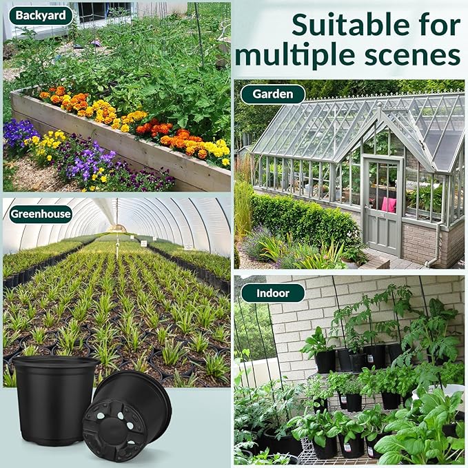 120 Pcs Small Plastic Palnt Pot, 4 5 6 Inch Nursery Pots with Drainage, Seedlings Starter Pots for Plants, Great for Herbs, Cuttings, and Starter Plants (120 pcs,456 inch)