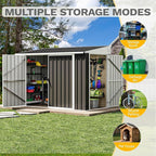 DWVO 7' x 4' Outdoor Storage Shed, Large Metal Tool Sheds, Heavy Duty Storage House with 3 Lockable Doors & Air Vent for Backyard Patio Lawn to Store Bikes, Tools, Lawnmowers, Dark Gray
