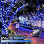 Extra-Long 144FT Solar String Lights for Outside, 2 Pack 400LED Solar Fairy Lights Outdoor Waterproof, Copper Wire with 8 Modes Solar Powered Twinkle Lights for Tree Party Xmas Decor (Blue and White)