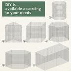 24 Pics DIY Metal Plant Protectors from Deer, Garden Fencing Animal Barrier Size 11.8 * 11.8 inches, Mesh Plant Cage Chicken Wire Cloche for Plants with Stakes and Nylon Cables (24 Pcs)