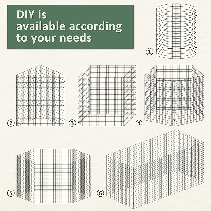 24 Pics DIY Metal Plant Protectors from Deer, Garden Fencing Animal Barrier Size 11.8 * 11.8 inches, Mesh Plant Cage Chicken Wire Cloche for Plants with Stakes and Nylon Cables (24 Pcs)