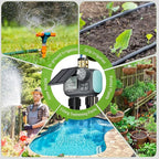 2 Zone Solar Water Timer, Hose Timer with Solar Charging, Sprinkler Timers for Garden Hose with Auto/Manual/Rain Delay Modes, Digital Drip Irrigation System for Lawn/Patio/Garden