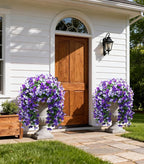 HyeFlora Bougainvillea Artificial Hanging Flowers Plants for Outdoors Decorations, 2pcs Fake Flowers Silk Bougainvillea Vines Realistic UV Resistant Faux Flowers for Planters Porch Patio Urn Yard, Mix