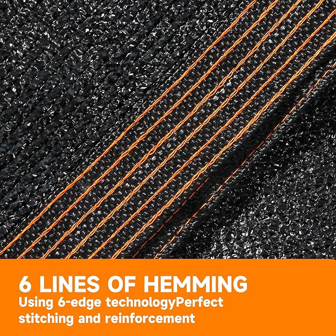 90% Shading Rate 12'x12' Black Shade Cloth,UV Resistant Durable Mesh Tarp with Grommets&Reinforced Edges, Shade Net Using for Plants Cover, Greenhouse, Dog Kennel, Patio, Chicken House