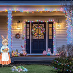 JMEXSUSS Easter Lights Clear Wire Outdoor Indoor, 168ft 600 LED Multicolor Easter String Lights Plug in for Bedroom Tree Room Party Decorations