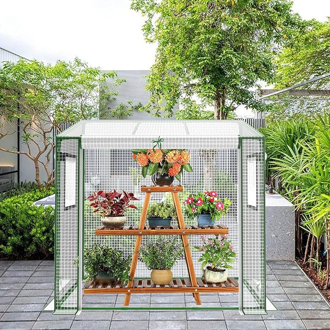 Mini Greenhouse, 47.2”(L) x31.5”(W) x47.2”(H) Greenhouses for Outdoors and Indoor, Durable Green House Kit with Window, Thicken PE Cover, Clear Mini Portable Garden Plant Green House