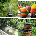 AISITIN DIY Solar Water Pump Kit for Water Feature Outdoor, Solar Powered Water Fountain Pump with 6 Nozzles for Bird Bath, Ponds, Garden, Fish Tank