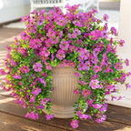 HyeFlora Artificial Flowers for Outdoors Garland Decoration, 2Pcs Purple Fake Hanging Flowers, UV & Fading Resistant, Faux Decor for Home Porch Patio Balcony Planter Yard