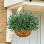 Ivydale 20PCS Artificial Plants Fake Flowers Monkey Grass for Outdoors,UV Resistant Realistic Purple Faux Greenery Shrubs Outside Decor for Home Garland Porch Patio Balcony Planter Yard Office Pathway