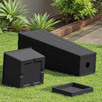 Devoko Resin Tall Planters with Tray for Outdoor Plants Set of 2, Large Taper Outdoor Planter Pots with 4 Drainage Holes, Flower Pots Modern Decor for Porch, Patio, Backyard, Garden(Black, 24")