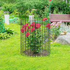 10 Packs 24"x 12" Large Wire Plant Protectors Wire Plant Cages Mesh Plant Cage Chicken Wire Cloche with Ground Stakes and Nylon Ties Protect Plants,Garden,Shrubs and Vegetables from Animals-30PCS