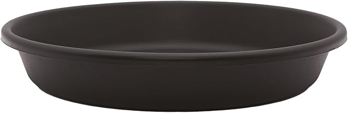 The HC Companies Flower Pot Saucers - Plastic Plant Saucer for Outdoors & Indoors - Traditional Design Plant Pot Trays for Water Drainage - Durable & Stylish Round Plant Tray (6-inch Black)