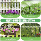 100FT Drip Irrigation Kit System for Garden 360° Adjustable Garden Sprinklers for Yard Watering System with 18 Nozzles Raised Bed Greenhouse Plant Watering Devices Misting System