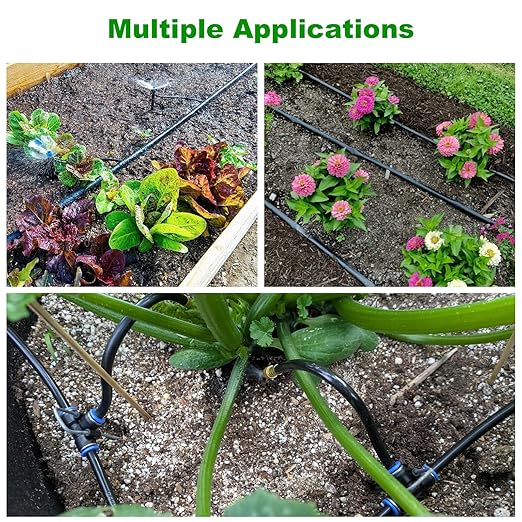 1/4 Inch Blank Drip Irrigation Tubing, 60FT Distribution Hose for Garden, Greenhouse & Raised Beds, Flexible UV-Resistant Watering Line for Drip Irrigation Systems