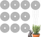 Pot Cover ‑ 10 Pieces Cuttable Planter Guard, with 10 Stakes Round Pot Grid for Indoor Gardening Moss Kitten Dog Gidding Squirrel Animal Protective Mesh Garden Accessories