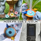 Solar Rabbit Garden Statues Outdoor Decor with LED Lights, Resin Rabbits Figurine Lights Decorations Colour Changing Fiber Optical Light, Outside Lawn Decor for Yard, Unique Housewarming Gift
