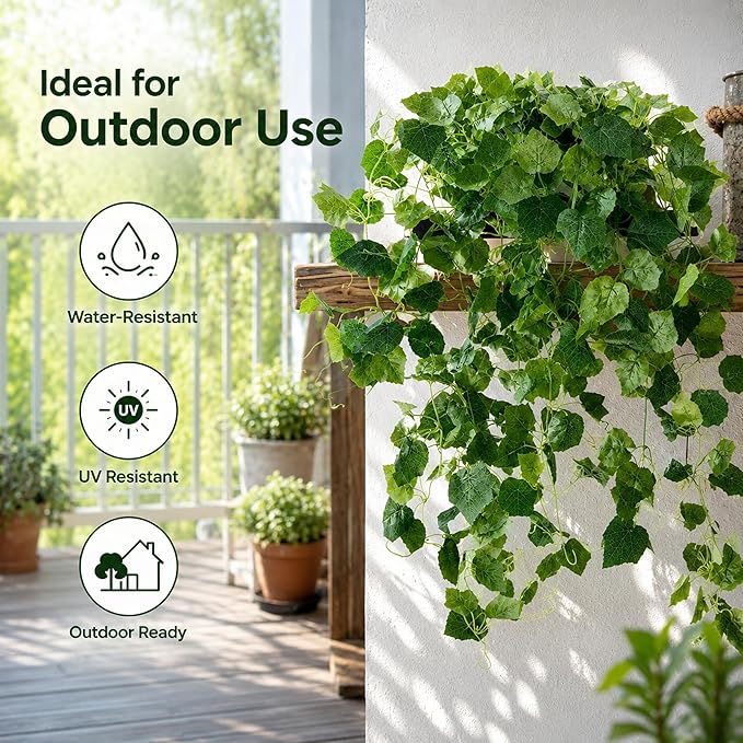 36" Faux Hanging Ivy Plant in Minimalist White Pot, Fake Pothos Artificial Hanging Plant with 168 Lush Leaves & Pebble Topping, Fake Greenery for Shelf Bathroom Office Decor, 1 Pack