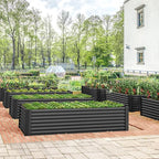 DWVO 8 x 4 x 1.5 FT Raised Garden Bed Kit, Outdoor Galvanized Flower Bed with Safety Rubber and Gloves, Large Metal Planter Box for Vegetables, Flowers, Herbs, Fruits, Black