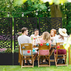 Casaphoria Metal Raised Garden Bed with Trellis, 47"x24"x12" Planter Box for Climbing Plants, Vegetables & Vines, Features Drainage Holes and Privacy Screen (Black-Spring)
