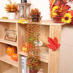 Der Rose 1Pcs Fake Fall Plants Hanging Orange Artificial Potted Faux Eucalyptus Plant Decorations for Fall Thanksgiving Bathroom Table Centerpiece Wall Kitchen Room Decor Indoor and Outdoor