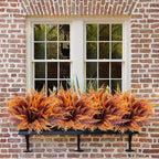 20 Pcs Artificial Boston Fern Plants Bushes Outdoors Fake Fall Greenery Flowers UV Resistant Faux Plastic Fall Fern Shrubs for Outside Window Box Planter Front Porch Patio Arrangement Décor