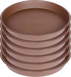 2 Pack of 20 21 inch Plant Saucer Round, Deep Plant Saucers for Pots, Heavy Plastic Plant Drip Tray for Indoors Outdoor, Bird Bath Bowls, Plant Trays for Planter 19-22" (21 inch, Chocolate)
