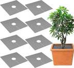 Adnee 8 Pcs 11.8 Inch Plant Pot Grids, Cuttable Plant Pot Soil Covers Protectors from Animals, Indoor Square Planter Pots Soil Guard for Outdoor Garden Plants Protection