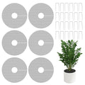 6 Pack Plant Pot Soil Cover Grids with 24 U-Shaped Nails, 11.8 Inch Cuttable Cat & Animal Digging Stopper, Indoor Outdoor Soil Protector for Potted Plants