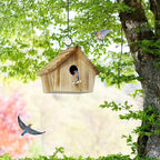 Auslar Bird House, Bird Houses for Outside, Wooden Birdhouse for Outdoors, Hanging Bluebird House for Cardinals Finch Wren Swallow for Wild Bird Viewing