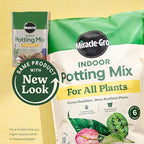 Miracle-Gro Indoor Potting Mix, Blended for a Variety of Houseplants, Feeds for up to 6 Months, 6 qt., 2-Pack