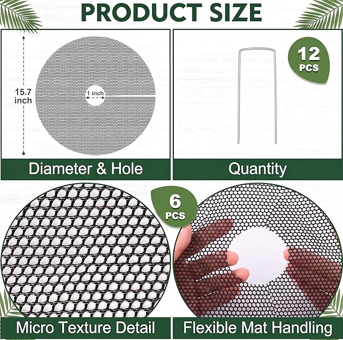 Livious 6 Pcs Plant Pot Grids Protectors from Cats,Squirrels Digging and Animals,15.7 Inch Cuttable Plant Pot Soil Covers for Outdoor Indoor,Adapts to Different Pot Sizes