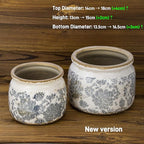 Dosayes Large Ceramic Pot for Planters, Ice Crack Glazed Flower Pot with Drainage Holes,5.91inch Vintage Planters for Indoor and Outdoor (Gray)