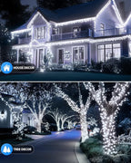 Brightown 2 Pack Solar String Lights for Outside, Each 46Ft 120 LED Solar String Lights Outdoor with 8 Modes, IP65 Waterproof Solar Lights for Patio Yard Wedding Garden Party Decorations, Pure White