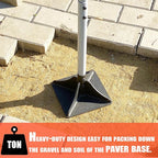 Heavy Duty Steel Tamper 10"x10" with 48 inch Ergonomic Handle and Rubber Foam Grip -Garden Landscaping Hand Rammer Compactor for Earth, Gravel and Dirt Pavement Compaction Paver Tool Trash Tamper